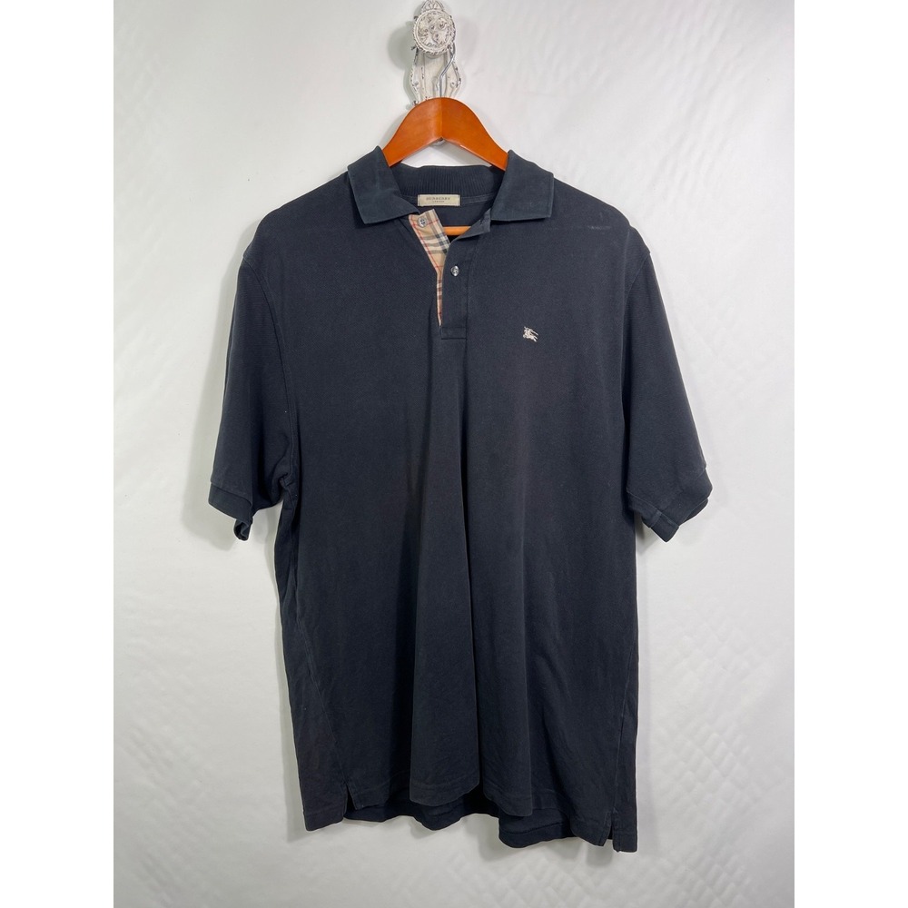 BURBERRY LONDON Men's Black 100% Cotton Short Sleeve‎ Polo Shirt